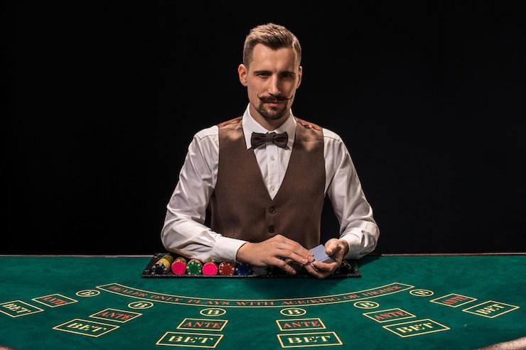 Meja Blackjack live dealer di aplikasi surga888 dengan kartu yang jelas dan antarmuka tombol Hit Stand Double Down